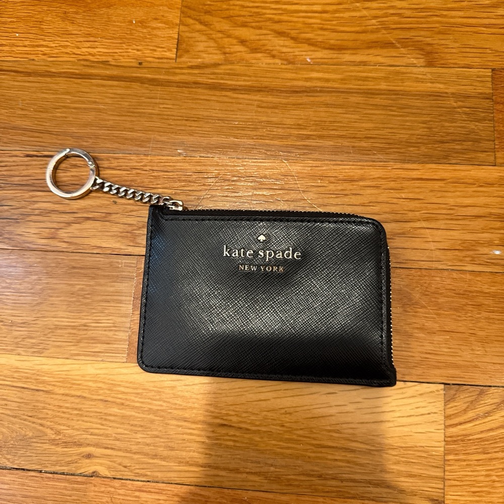 Kate Spade Black Leather Keychain Pouch